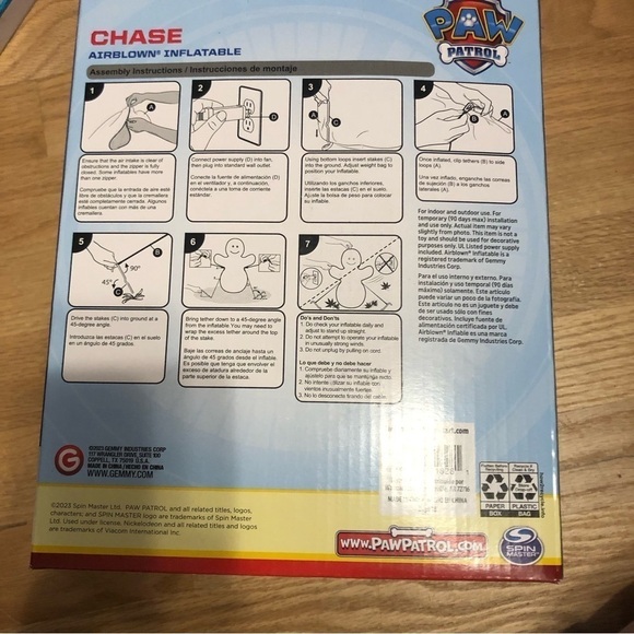 Paw Patrol Chase Christmas Inflatable Blow Up NEW 4.5 ft Dog Pup Decoration - Picture 3 of 3